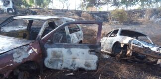 Incêndio atinge pátio de veículos do Detran e deixa 23 carros danificados