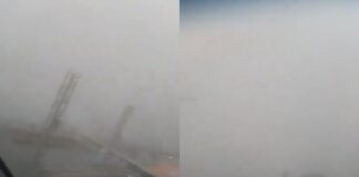 Estrutura metálica cai na pista da ponte Rio Negro durante temporal e causa transtornos nos motoristas em Manaus; VEJA O VÍDEO