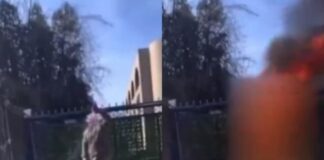 CENAS FORTES: piloto ateia fogo em si mesmo em frente à Embaixada de Israel nos EUA e grava própria ação; VEJA VÍDEO