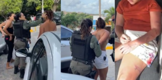 Mãe agride filha e policial dá um tapa na cara da mulher; VEJA OS VÍDEOS