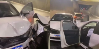 Vídeo: Carro invade contramão e causa grave acidente em avenida de Manaus