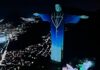 Cristo Redentor é iluminado com paletó e microfone em homenagem a Silvio Santos