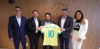 Governador Wilson Lima reúne com presidente da CBF e tratativas para o Amazonas receber jogos da Copa do Mundo Feminina avançam