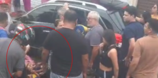 Carro invade calçada e atropela mãe e filho no Dom Pedro em Manaus