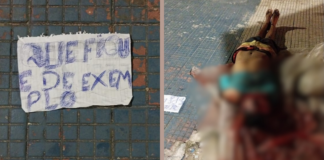 Criminosos executam homem e deixam bilhete: “Que fique de exemplo”