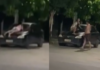 Vídeo: mulher se agarra ao para-brisa de carro em movimento para impedir marido de levar filha