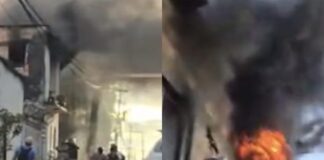Vídeo: Moradores tentam arrombar casa em chamas para conter incêndio em Manaus