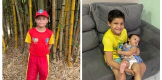 Bombeiro Mirim de 9 anos salva irmã de 1 ano de engasgo em Manaus