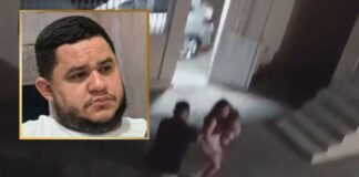 Polícia procura homem que empurrou esposa e ela cai no chão com bebê no braço