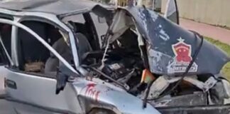 Jovem atravessa o para-brisa em grave acidente na Ponta Negra