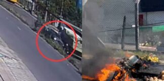 Veja momento exato que motociclista é atingido e morre carbonizado em Manaus