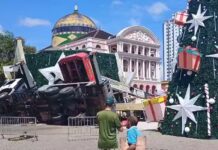 Vídeo: Morre uma das vítimas de acidente durante montagem de árvore de Natal no Largo de São Sebastião