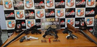 Polícia resgata mulher mantida em cárcere privado e apreende arsenal no AM