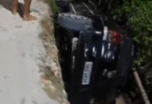 Cratera em rua provoca acidente e fere mulher no Nova Cidade