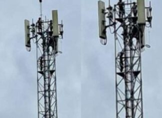 Perigo: crianças escalam torre de 50 metros no interior do Amazonas