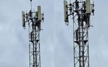 Perigo: crianças escalam torre de 50 metros no interior do Amazonas