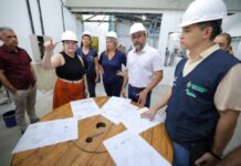 Wilson Lima vistoria obras da 1ª Escola de Saúde Pública do AM